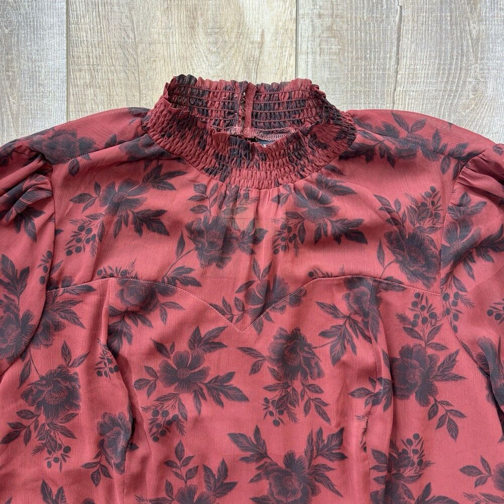 Torrid Mini Dress Womens Sz 3 Turtleneck Crinkle Pleated Floral Boho Whimsigoth - Picture 8 of 16